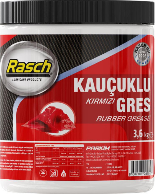 Kauçuklu Katı Gres Yağı Kırmızı - 3.6 Kg.