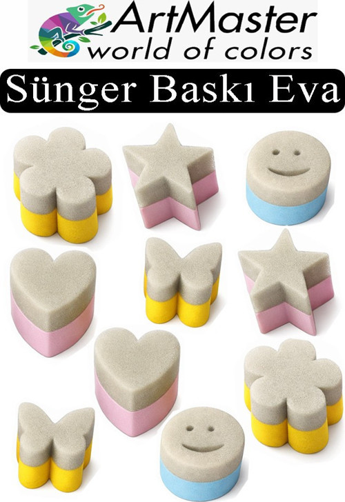 Sünger Eva Baskı Seti 10 lu 1 Paket Sünger Baskı Eva Şekilli Sünger Boya Damga Okul Öncesi Kreş Anasınıfı Etkinlik