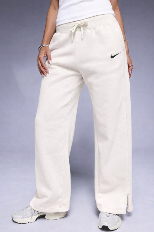 Phoenix Fleece Wide High Rise Sweatpants Kadın Yüksek Bel Yırtmaçlı Geniş Paça Eşofman Altı Kirli Beyaz