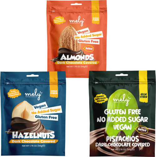 Glutensiz Seker Ilavesız Vegan Cıkolata Kaplı Badem, Fındık, Premıum Antep Fıstıgı 50Gr X 3 Adet