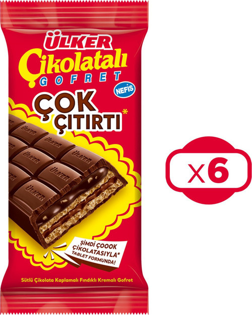 Çikolatalı Gofret Çok Çıtırtı 100 Gr x 6 Adet