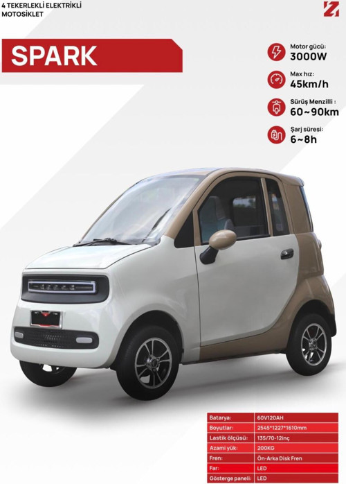 Spark – 4 Tekerli Elektrikli Scooter / Motosiklet