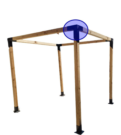 Pergola Kamelya Çardak 8X8CM Köşe 90° Montaj Aparatı Demir Bağlantı Metal Kiti Hırdavat Payanda Bahçe Asma