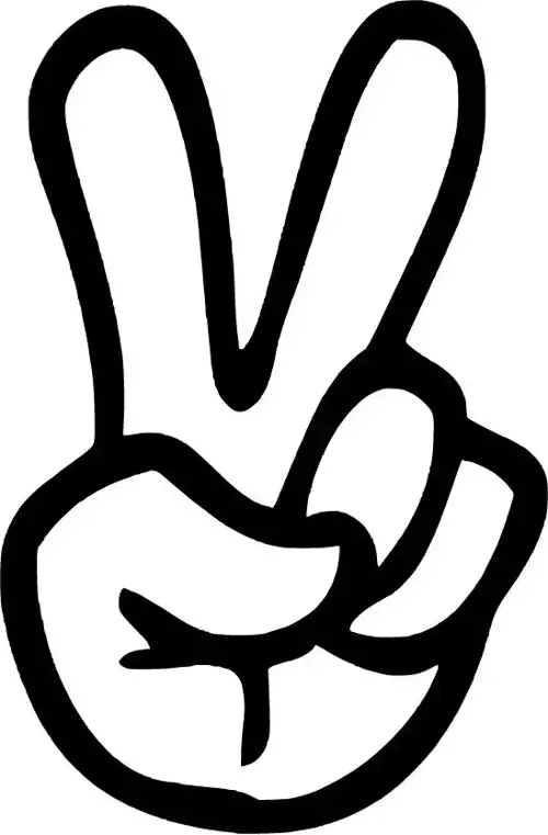 Barış İşareti Peace - Araç, Oto, Laptop, Duvar Uyumlu Sticker 20*30 Cm