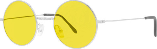 Extreme Vintage Yuvarlak Polarize Gümüş Güneş Gözlüğü Sarı Cam Vintage 46.05