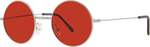 Extreme Vintage Yuvarlak Polarize Gümüş Güneş Gözlüğü Kırmızı Cam Vintage 46.02