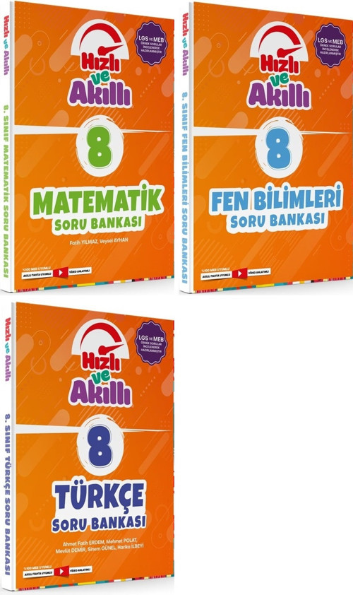 Tammat 8. Sınıf Matematik + Fen Bilimleri + Türkçe Hızlı Ve Akıllı Soru Bankası Set 3 Kitap
