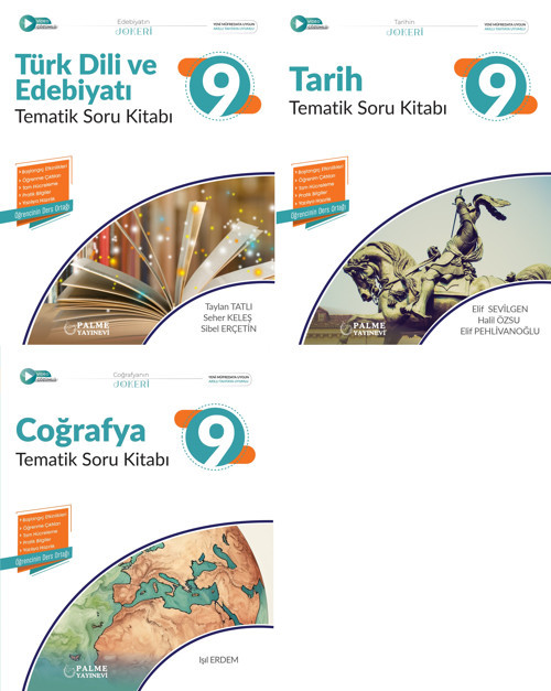 Palme 2026 9. Sınıf Türk Dili Ve Edebiyatı + Tarih + Coğrafya Joker Tematik Soru Seti 3 Kitap