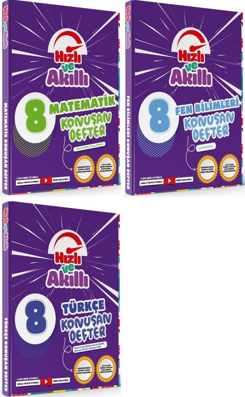 Tammat 8. Sınıf Matematik + Fen Bilimleri + Türkçe Hızlı Ve Akıllı Konuşan Defter Soru Bankası Set 3 Kitap