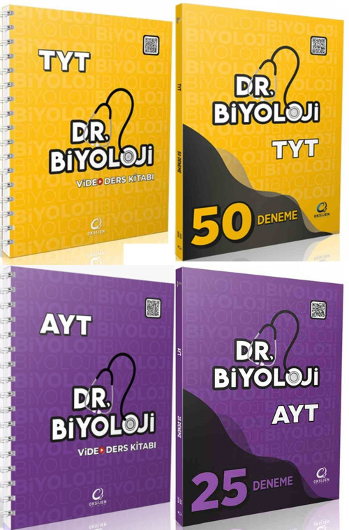 Oksijen 2026 Tyt Ayt Biyoloji Dr. Biyoloji Video Ders Kitabı + Deneme Seti 4 Kitap