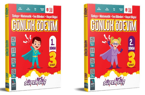 Artı Eğitim 2025 3. Sınıf Süper Güç Günlük Ödevim 1. Dönem Ve 2. Dönem