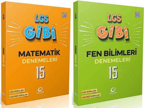 Oksijen 8. Sınıf Matematik + Fen Bilimleri Lgs Gibi Branş Denemeleri Seti 2 Kitap