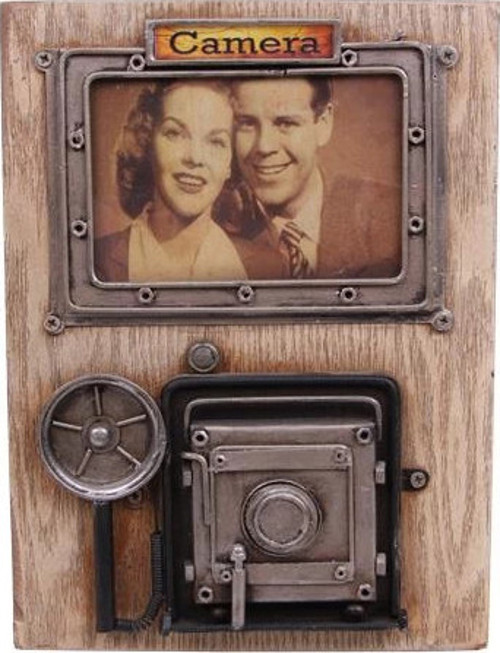 Dekoratif Metal Çerçeve Fotoğraf Makinesi Dekorlu Hediyelik
