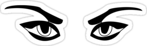 Gözler Oto Motor Laptop Duvar Folyo Sticker 25 x 5