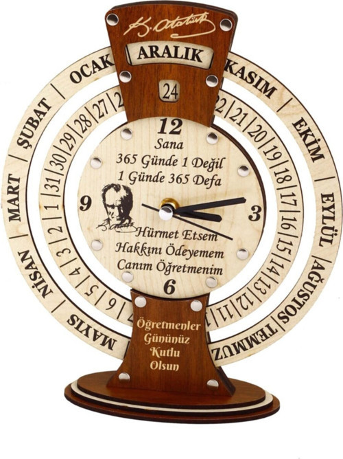 Öğretmenler Gününe Özel Sonsuz Maya Takvimli Masa Saati