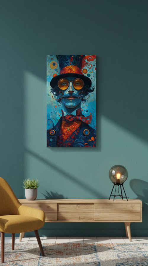 Psychedelic Art Temalı Kanvas Tablo Kanvas Dikey Tasarım