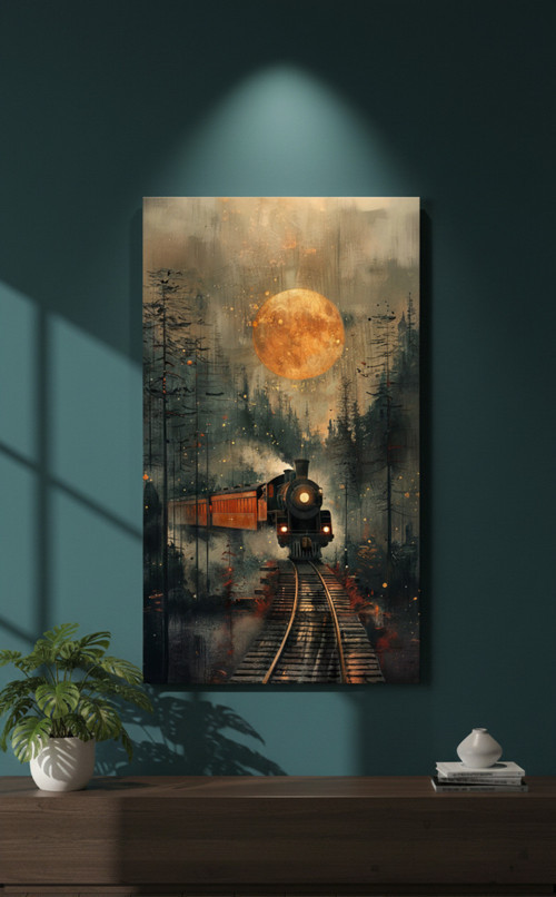 Tren Temalı Klasik Kanvas Tablo