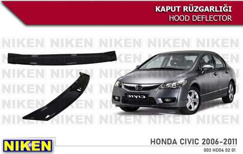 Honda civic fd6 uyumlu kaput rüzgarlığı koruyucu 2006 / 2012