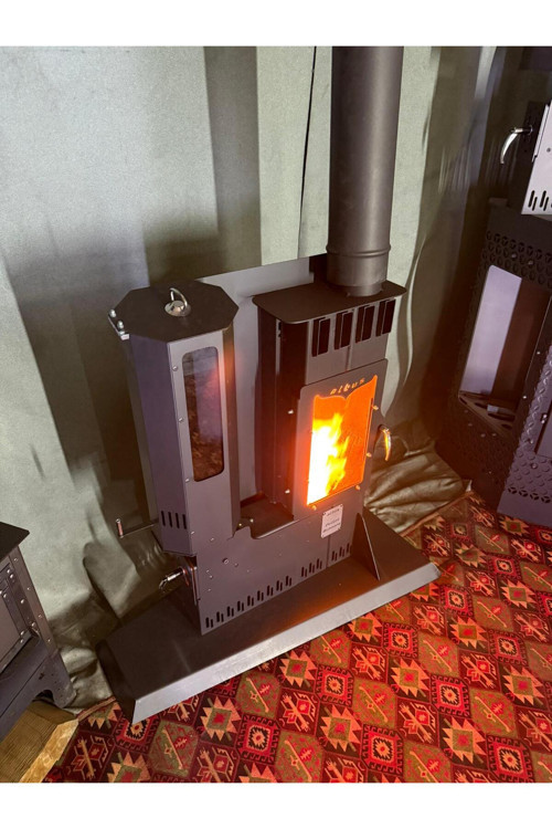 Double Type V3R Pelet Ve Odun Şöminesi (Eldiven Hediyeli)