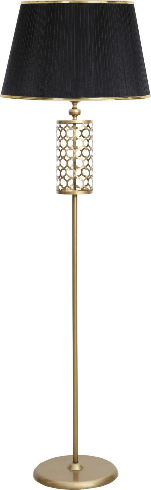 Laser 5709 Eskitme Kaplama Metal Lambader - Gold Şeritli Organize Siyah