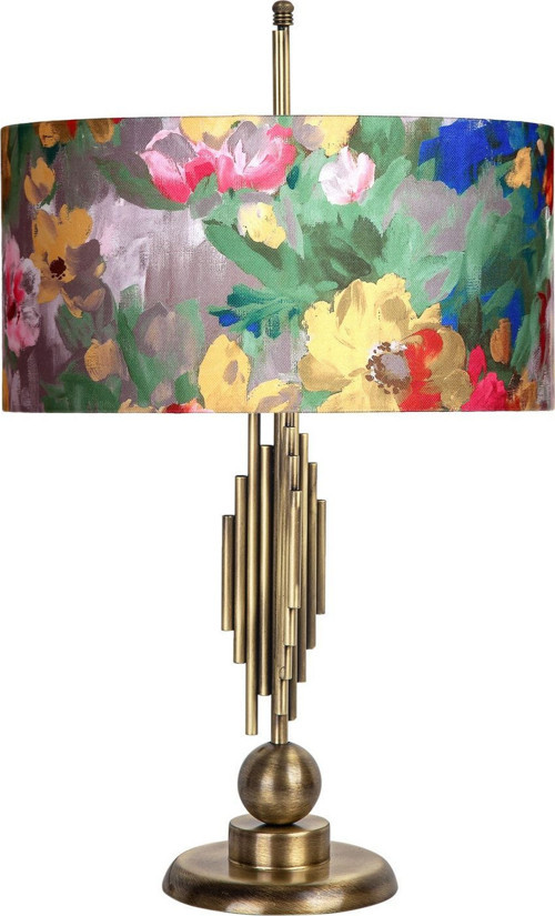 Marche Mka-01 Eskitme Mat Gold Metal Abajur - Violet Desenli