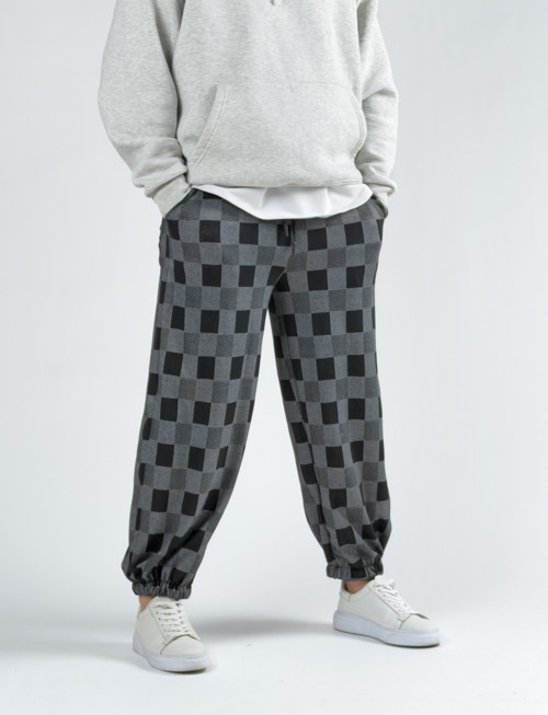 Dama Desenli Erkek Baggy Pantolon COC2744