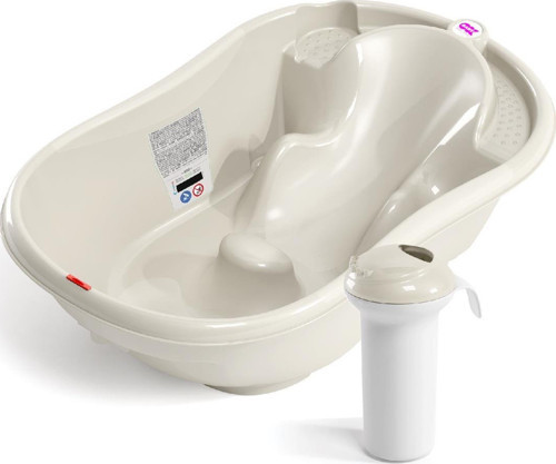Bebek Banyo Seti Onda Dijital Termometreli Çift Yönlü Bebek Küveti & Splash Bebek Duşu K. Beyaz