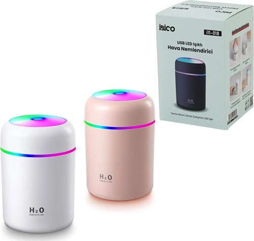 KLASİK 300ML H2O MİNİ USB ŞARJ- IŞIKLI HAVA NEMLENDİRİCİ - BUHAR MAKİNE - KOKU GİDERİCİ HERHANGİ BİR