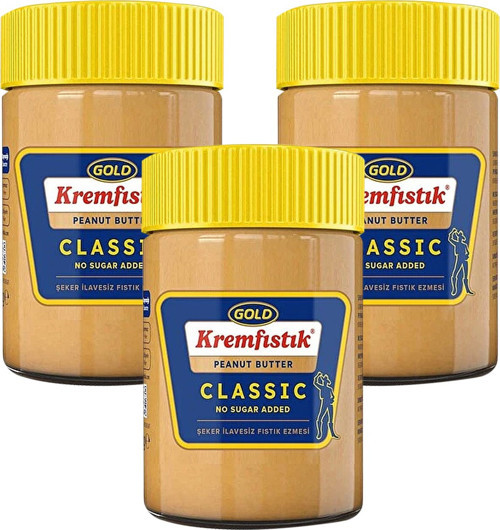 Gold Fıstık Ezmesi Classic Şekersiz 340 gr x 3 Adet