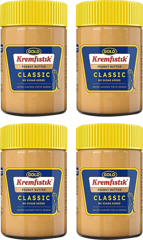 Gold Fıstık Ezmesi Classic Şekersiz 340 gr x 4 Adet