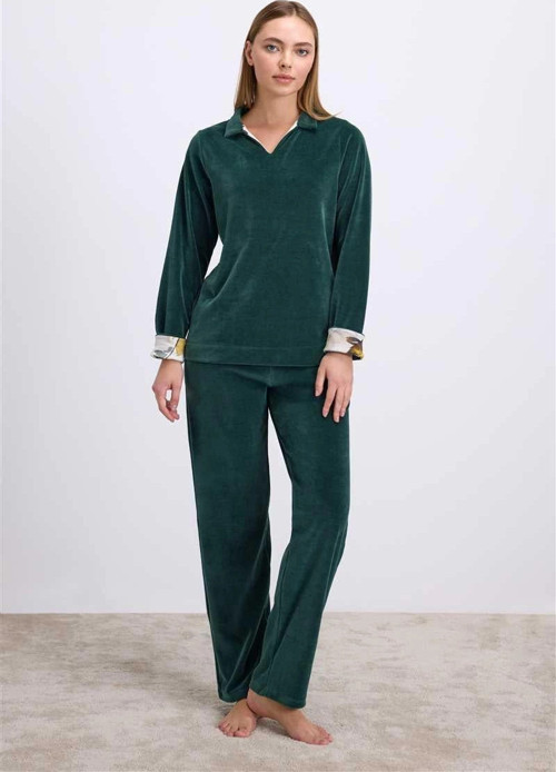 MDB MdbShop Uzun Kollu Kadife Sweatshirt ve Pantolon Pijama Takımı