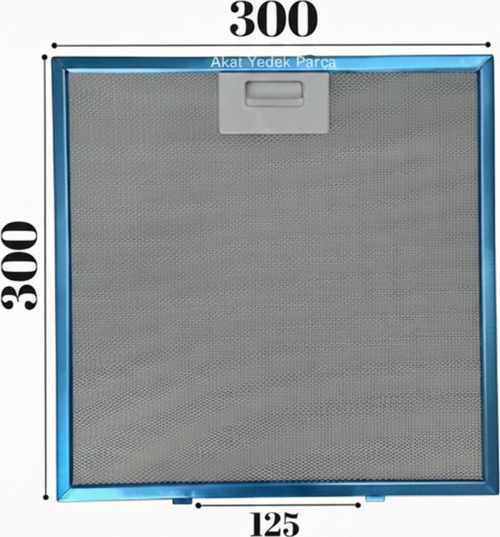 En 300mm Boy 300mm Arka Tırnak Arası 125mm Aspratör Filtresi