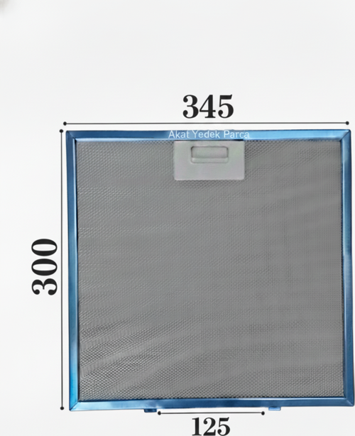 En 345mm Boy 300mm Arka Tırnak Arası 125mm Aspratör Filtresi