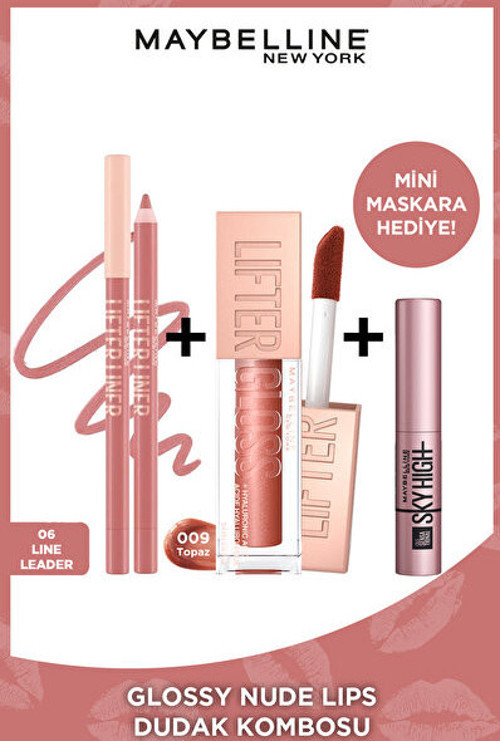 Lifter Gloss 009 & Lifter Liner 06 Eşsiz Dudak Majyajı Seti & Sky High Mini Maskara