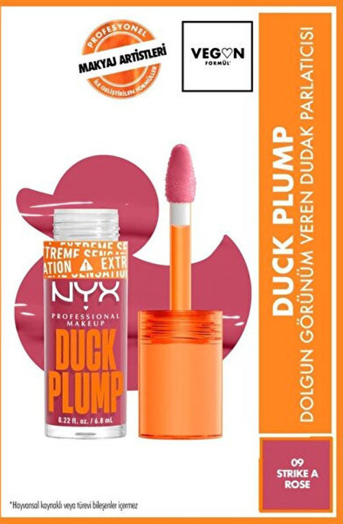 Duck Plump Dolgun Görünüm Veren Dudak Parlatıcısı - 09 Strike a Rose