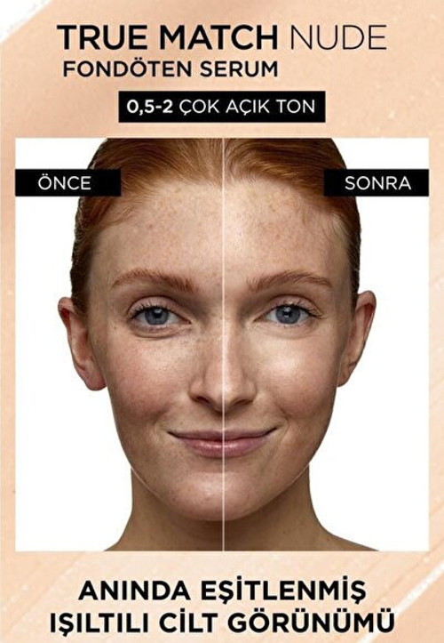 L'Oreal Paris True Match Nude Fondöten Serum 0.5-2 Very Light & Mini Paradise Maskara 4.7 Ml Makyaj Seti