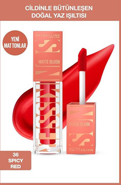 Sunkisser Hazy Matte Likit Allık - 36 Spicy Red