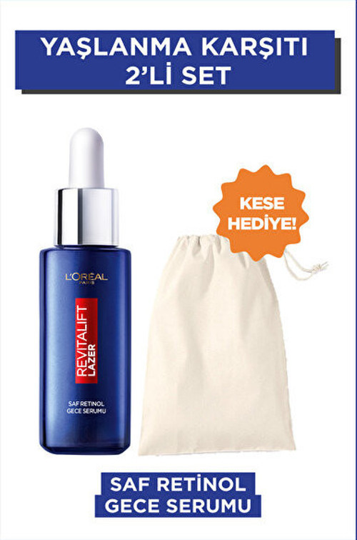 L'Oreal Paris Revitalift Lazer Saf Retinol Gece Serumu 30 ml + Kese Çanta