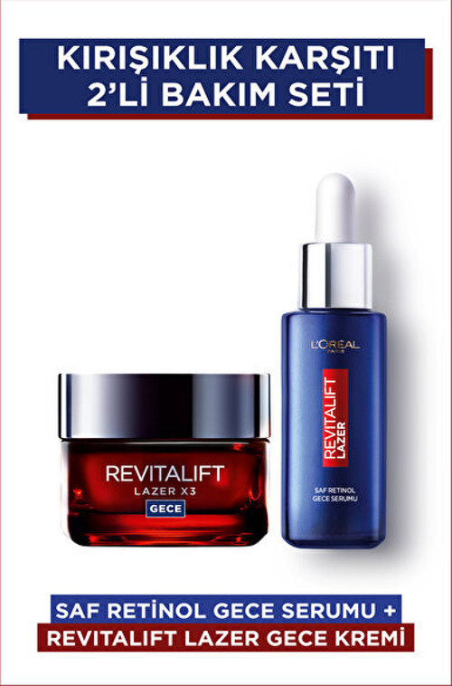 L'Oreal Paris Revitalift Lazer Saf Retinol Gece Serumu Yoğun Yaşlanma Karşıtı Gece Bakım Kremi