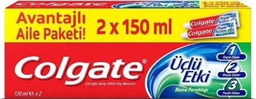 Diş Macunu Üçlü Etki 2x125 ml. Avantajlı Aile
