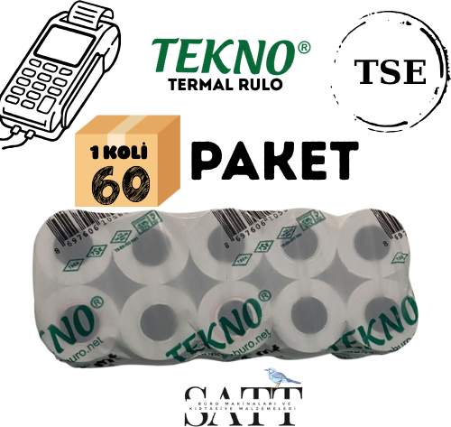 TERMAL POS RULOSU 56X14M KOLİ 60 PAKET 600'Lİ TEKNO