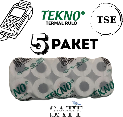 TERMAL POS RULOSU 56X14M 5 PAKET 50'Lİ TEKNO