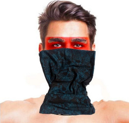 Parti Malzemesi Baf Bandana Çoklu Kafatası Mavi Siyah Maske