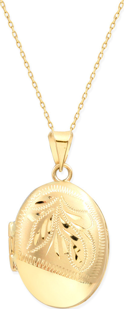 Oval Tasarım Altın Madalyon Kolye (KLY0195)