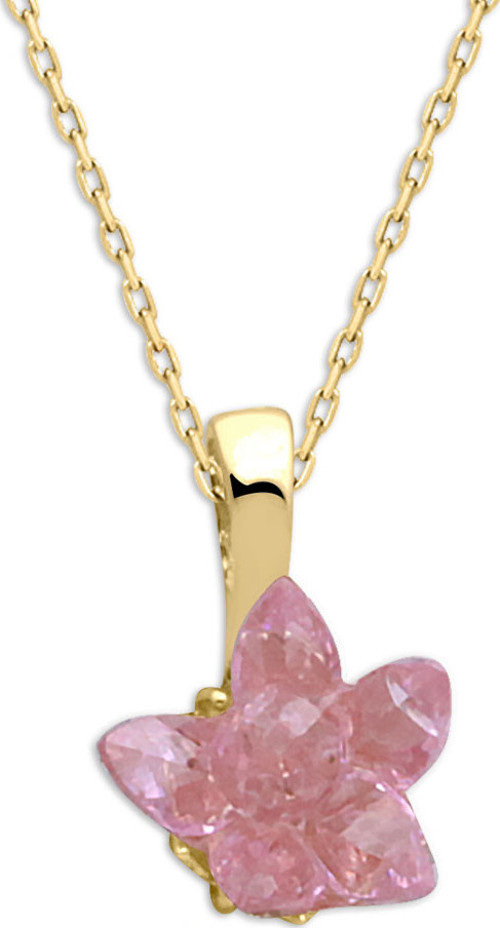 Pembe Lotus Çiçeği Altın Kolye (KLY0596)