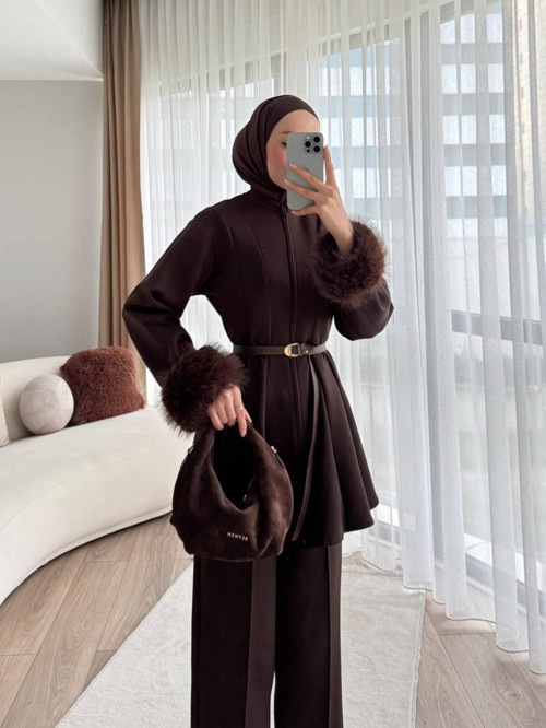 Kadın Kolu Tüylü Skuba Pantolon Bluz Takım