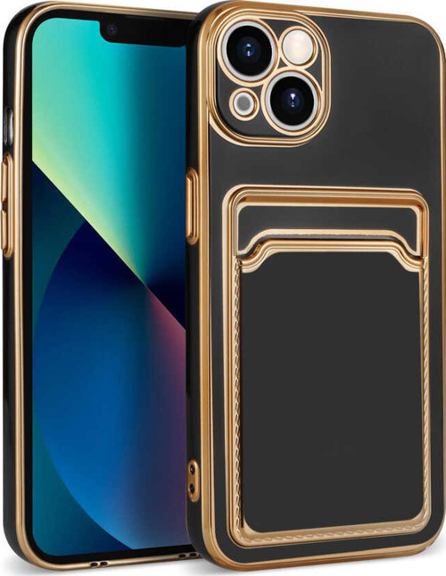 iPhone 13 Uyumlu MKST Bark Kartlıklı Kılıf-Siyah