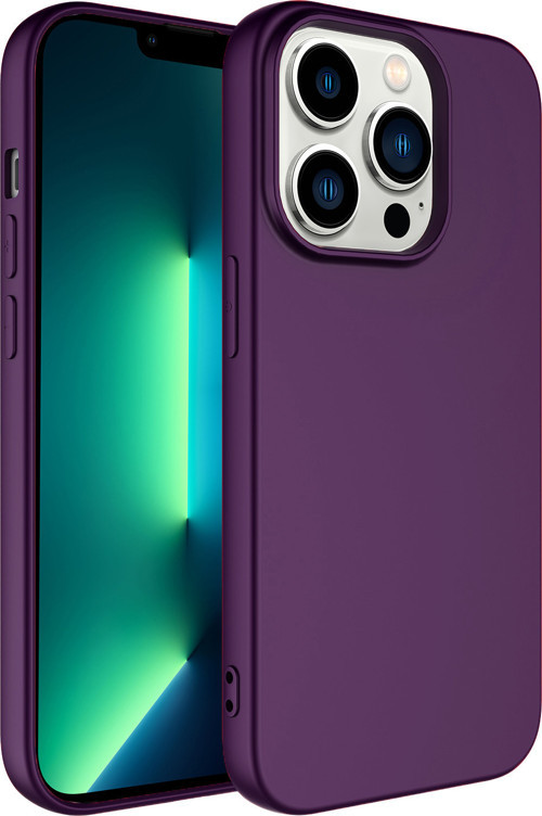 iPhone 14 Pro Max Uyumlu MKST LSR Lansman Kılıf-Derin Mor