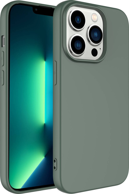 iPhone 14 Pro Max Uyumlu MKST LSR Lansman Kılıf-Koyu Yeşil