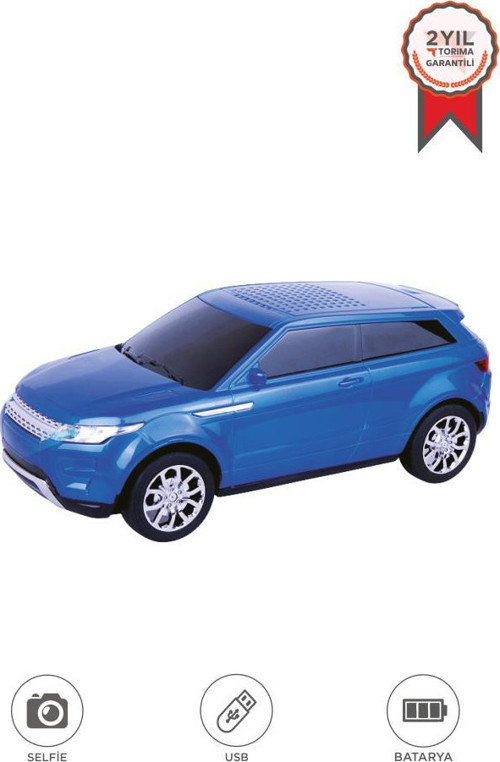 Bluetooth Hoparlör Suv Araba Tasarımlı 16W FM USB Selfie Speaker D88 Mavi